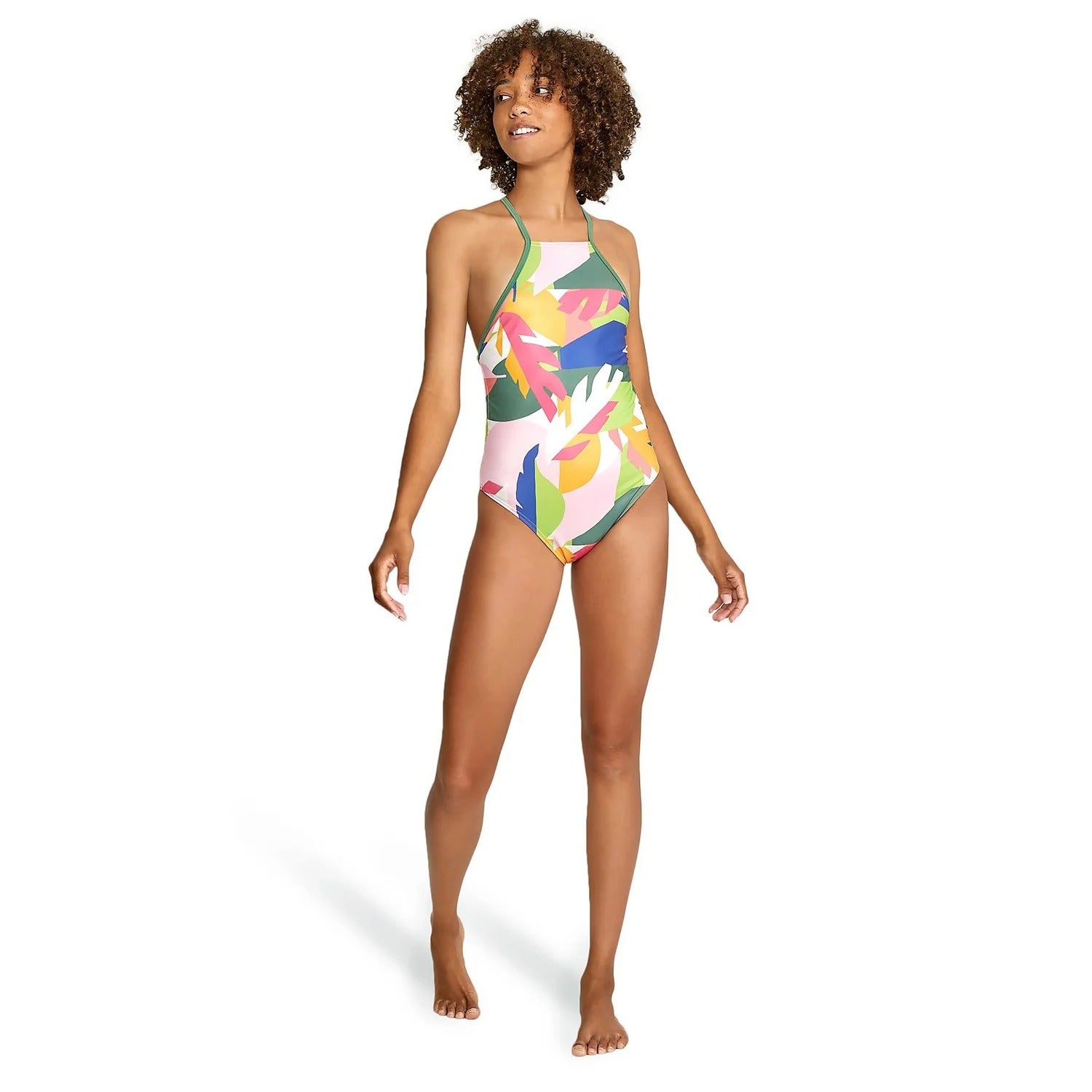 Speedo One Piece Printed High Neck