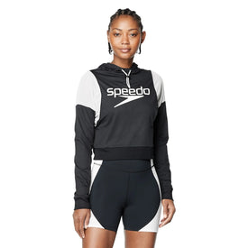 Speedo Logo Cropped Mesh Inset Hoodie  Activewear  Speedo