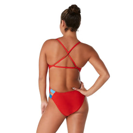 Speedo Solid Twist Back One Piece Swimsuit  One Piece Swimsuits  Speedo