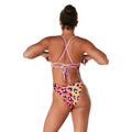 Speedo Women's Printed Double Lace Back 1Pc Swimsuit  One Piece Swimsuits  Speedo