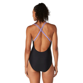 Speedo Women's One Piece Adjustable Crossback Swimsuit  One Piece Swimsuits  Speedo