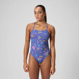 Speedo Women's Printed One Back One Piece Swimsuit  One Piece Swimsuits  Speedo