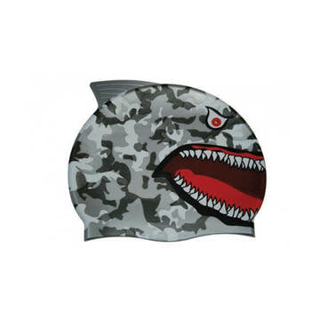 Shark Silicone Swim Cap Grey    Water Gear