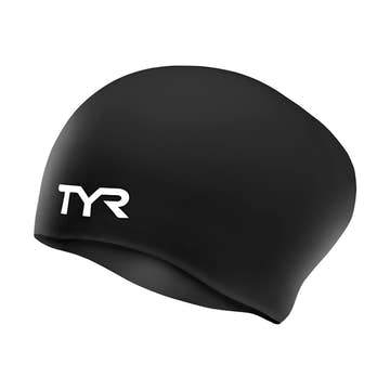 TYR Long Hair Wrinkle-Free Silicone Swim Cap  Long Hair Swim Caps  Tyr