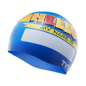 Tyr Junior Kid's Swim Cap HELLO MY NAME  Kids Swim Caps  Tyr