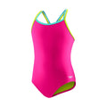 Speedo Girls Swimsuit SOLID Crossback  Girls One Piece  Speedo