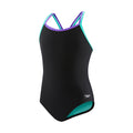 Speedo Girls Swimsuit SOLID Crossback  Girls One Piece  Speedo