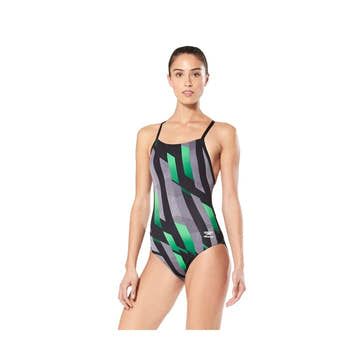 Speedo Women's One Piece Swimsuit PINSTRIPE FLIGHT  Competition Swimsuits  Speedo