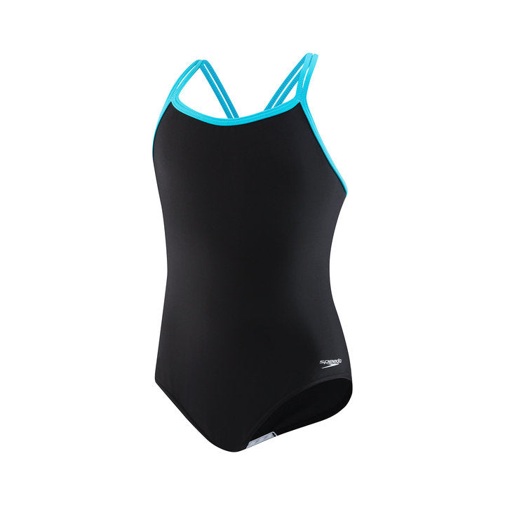 Speedo Girls Swimsuit SOLID Crossback  Girls One Piece  Speedo