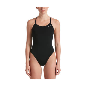 Nike Women's Hydrastrong Solid Lace Up Tie Back One Piece Swimsuit  Team Solid  Nike