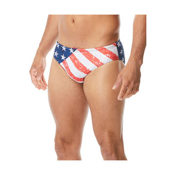 TYR Men's Swim Brief Racer Star Spangled  Swimming Briefs for Men  Tyr