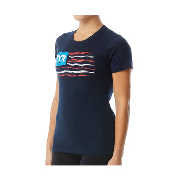 TYR Women's Let Freedom Swim Graphic Tee  Swim T-shirts  Tyr
