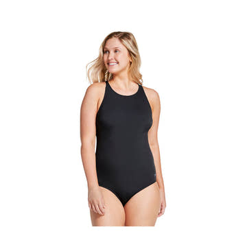 Speedo High Neck One Piece Swimsuit  Women's Aquatic Fitness Swimsuits  Speedo