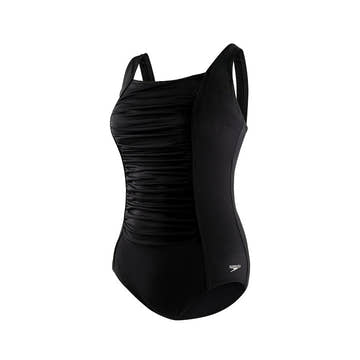 Speedo Women's Shirred Tank Plus Size One Piece Swimsuit  Plus Size Swimsuits  Speedo