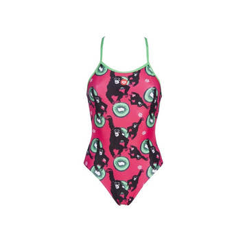 Arena Women's Crazy Monkeys Tie Back One Piece Swimsuit  One Piece Swimsuits  Arena