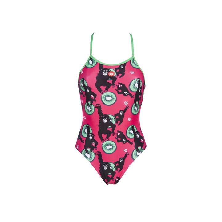Arena Women's Crazy Monkeys Tie Back One Piece Swimsuit  One Piece Swimsuits  Arena