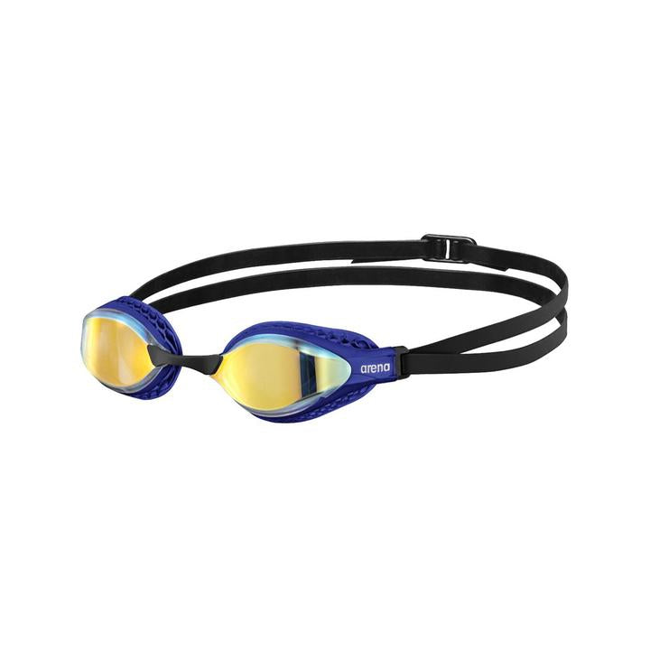 air goggles arena Arena Unisex Adult Airspeed Mirror Swimming Goggles Silver/Blue One Size Polycarbonate Thermoplastic Rubber Silicone Unisex Adult Swimming Goggles