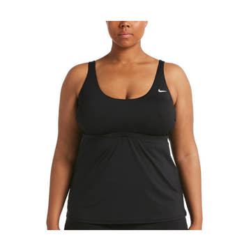 Nike Plus Size Essentials Scoop Neck Tankini Top  Plus Size Tankini Top  Nike