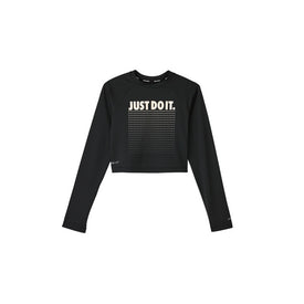 Nike Girl's JDI Fade Long Sleeve Crop Hydroguard  Kids Swimming Gear  Nike
