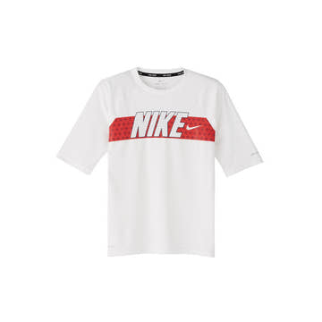 NIKE Boy's Swim Top Americana Short Sleeve Hydroguard  Short Sleeve Rash Guard  Nike