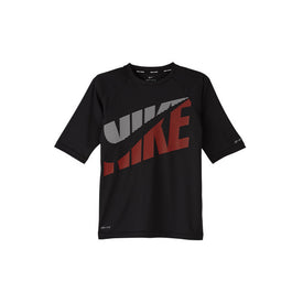 NIKE Boy's Swim Shirt Tilt Short Sleeve Hydroguard  Short Sleeve Rash Guard  Nike