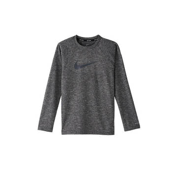Nike Boy's Heather Long Sleeve Hydroguard Swim Top  Long Sleeve Rash Guard  Nike