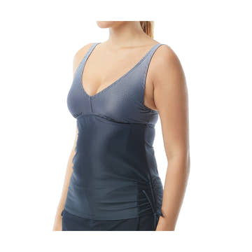 Tyr Fishnet V-Neck Tankini Top Swimsuit  Women's Aquatic Fitness Swimsuits  Tyr