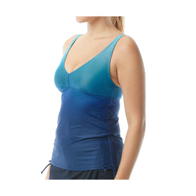 Tyr Fishnet V-Neck Tankini Top Swimsuit  Women's Aquatic Fitness Swimsuits  Tyr