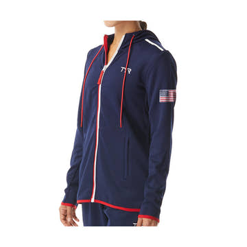 TYR Women's Full Zip Hoodie USA Alliance Podium  Hoodie  Tyr
