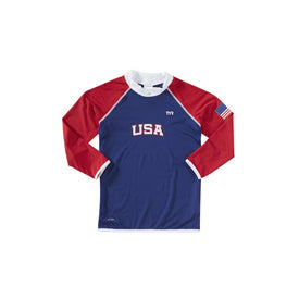 TYR Kid's USA Long Sleeve Rashguard  Kids Swimming Gear  Tyr
