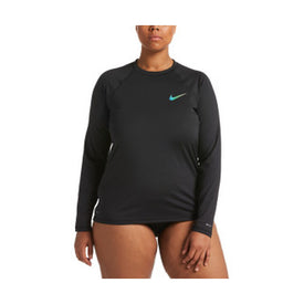 Nike Women's Plus Size Long Sleeve Hydroguard  Plus Size Rash Guard  Nike