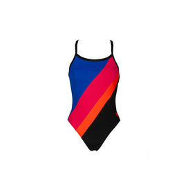 Arena W Diagonal Stripe Challenge Back One Piece  Competition Swimsuits  Arena