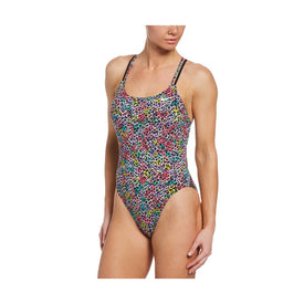 Nike Hydrastrong Multiple Print Spider Back One Piece Swimsuit  Team Print  Nike