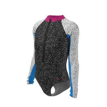 Nike Girl's Water Dots Long Sleeve One Piece  Girls Swimwear  Nike