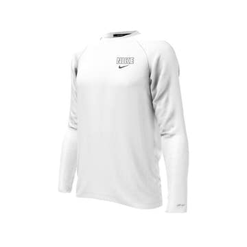 Nike Mens Block Logo Long Sleeve Hydroguard  Long Sleeve Rash Guard  Nike