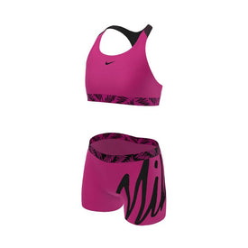 Nike Girl's Script Logo Crossback Sport Bikini & Short Set  Girls Midkini  Nike