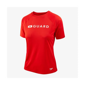 Speedo Women’s Guard Short Sleeve Solid Swim Tee  Women's Guard Shirts and Warm Wear  Speedo