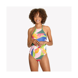 Speedo Women's Printed High Neck One Piece Swimsuit  One Piece Swimsuits  Speedo