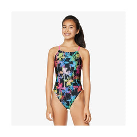 Speedo Women's Printed Strappy Fixed Back One Piece Swimsuit  One Piece Swimsuits  Speedo