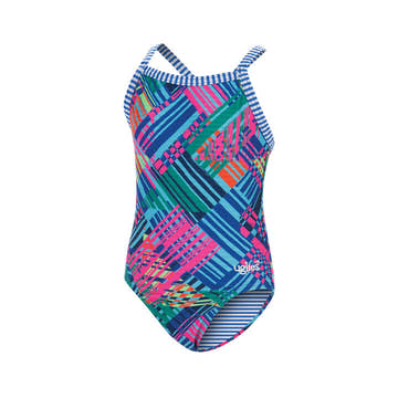 Dolfin Uglies Youth Girls Print 1-Piece Color Clash  Dolfin Uglies Swimwear  Dolfin