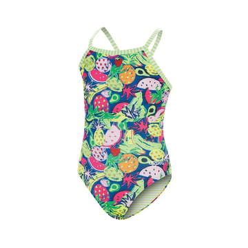 Dolfin Uglies Girl's Off Beat Keyhole Back One Piece Suit Passion Fruit  Dolfin Uglies Swimwear  Dolfin
