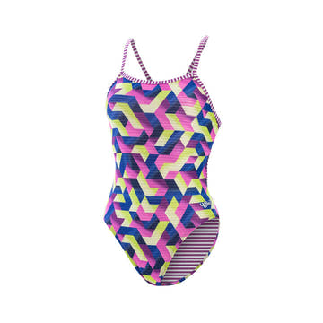 Dolfin Uglies Women's String Back One Piece Swimsuit Digital Flow  One Piece Swimsuits  Dolfin