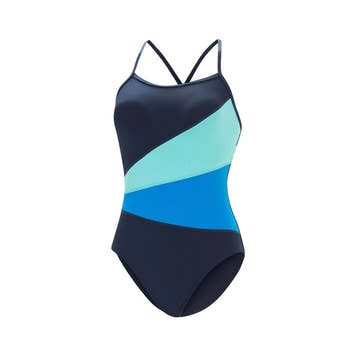 Aquashape Women's Moderate Color Block One Piece Swimsuit  One Piece Swimsuits  Dolfin