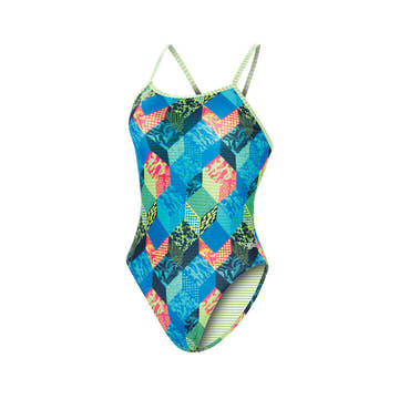 Dolfin Uglies Women's String Back One Piece Swimsuit Blue  One Piece Swimsuits  Dolfin
