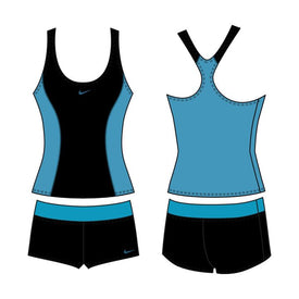 Nike Women's Color Surge Powerback Tankini Short Set  Women's Tankini Top  Nike