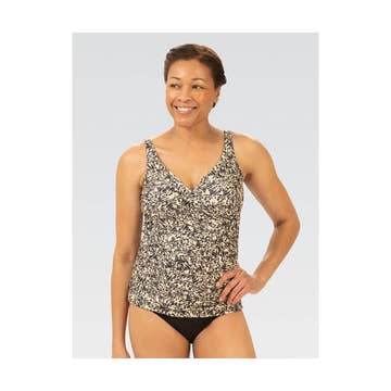 Dolfin Aquashape Wrap Front Tankini Animal Print  Women's Tankini Top  Dolfin