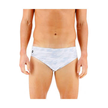 Tyr Men's Whiteout Camo Racer Brief  Swimming Briefs for Men  Tyr