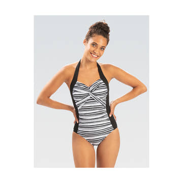 Dolfin Printed Sweetheart Halter Neck One-Piece Swimsuit  Competition Swimsuits  Dolfin