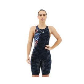 TYR Women's Venzo Open Back - USA Blackout Camo - Tech suit  Technical Swimsuits  Tyr