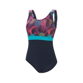 Aquashape Women's Wanderlust Color Block Moderate Scoop Back One Piece Swimsuit Enchanted  One Piece Swimsuits  Dolfin